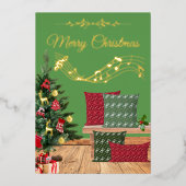 Carte De Vœux En Aluminium Banc cosy Joyeux Noël (Recto)