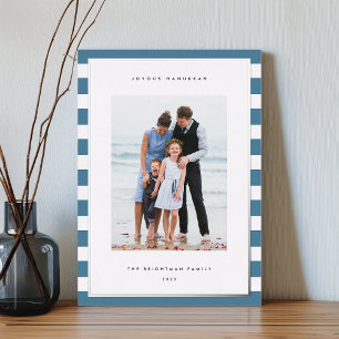 Carte De Vœux En Aluminium Bande classique Vertical Photo Hanoukka Silver