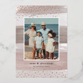 Carte De Vœux En Aluminium Bande côtière | Noël photo verticale (Recto)