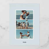 Carte De Vœux En Aluminium Bande côtière | Noël photo verticale (Verso)