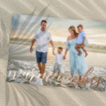 Carte De Vœux En Aluminium Beach Christmas Holiday Photo Foil Card<br><div class="desc">Photo by: Kelly Thibeault Photography
Send warm wishes this holiday season with a photo of your family,  kids,  or newlyweds from the beach. All-inclusive for whichever holiday you celebrate. Personalize with your own picture and holiday message on the back.</div>