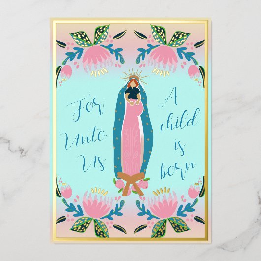 Carte De Vœux En Aluminium Beau Noël chrétien Bébé Jésus (Recto)