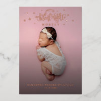 Bébé Faire-part de naissance photo Rose Gold Foil