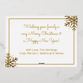 Carte De Vœux En Aluminium Bébé Photo Gold de Noël (Verso)