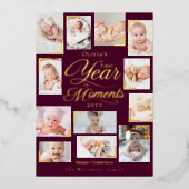 Carte De Vœux En Aluminium Bébé première année en moments Collage photo minim (Recto)