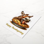 Carte De Vœux En Aluminium Belle âne d'action de grâces (Rotation)