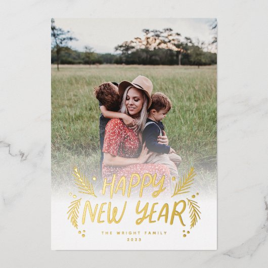 Carte De Vœux En Aluminium Berries de pin à main (Recto)