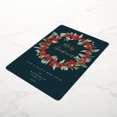 Carte De Vœux En Aluminium Berries rouges+Eucalyptus couronne de Noël non pho (Rotation)