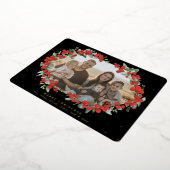 Carte De Vœux En Aluminium Berry rouge noir + Eucalyptus Photo de Noël (Rotation)