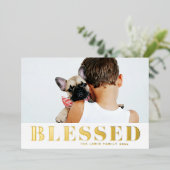 Carte De Vœux En Aluminium Bienheureuse Typographie (Debout devant)