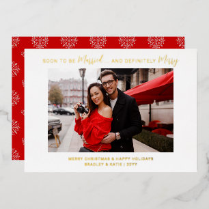 Carte De Vœux En Aluminium Bientôt Mariés Fiançailles Joyeux Noël De Mariage