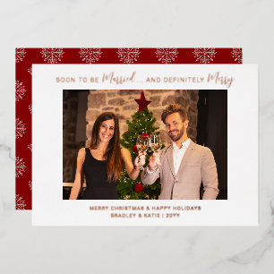 Carte De Vœux En Aluminium Bientôt Mariés Fiançailles Joyeux Noël De Mariage