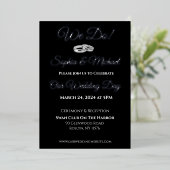 Carte De Vœux En Aluminium Black and White Affair-We Do! Mariage (Debout devant)