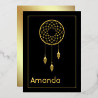 Black & Gold Native American Dreamcatcher Annivers
