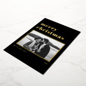 Carte De Vœux En Aluminium Black Retro Bold Typographie Joyeux Noël Photo (Rotation)