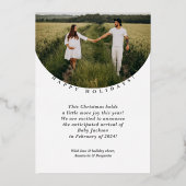 Carte De Vœux En Aluminium Blanc et Or Extra Joyeux Noël de Grossesse  (Verso)