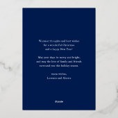 Carte De Vœux En Aluminium Blue Buon Natale e Felice Anno Nuovo Script Photo (Verso)