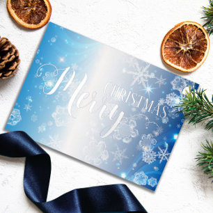 Carte De Vœux En Aluminium Blue Froid Winter Wonderland Joyeux Noël