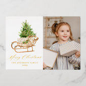 Carte De Vœux En Aluminium Boho Christmas Sleigh Photo (Recto)