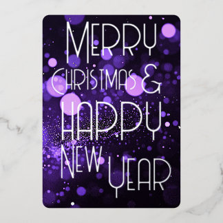Carte De Vœux En Aluminium Bokeh Blizzard Joyeux Noël et Bonne Année