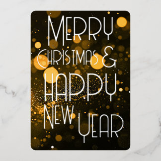 Carte De Vœux En Aluminium Bokeh Blizzard Joyeux Noël et Bonne Année