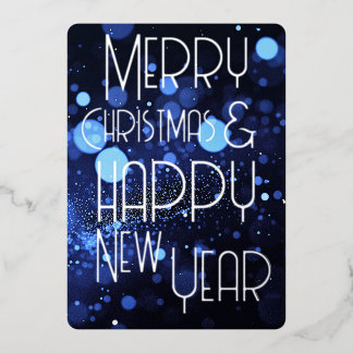 Carte De Vœux En Aluminium Bokeh Blizzard Joyeux Noël et Bonne Année
