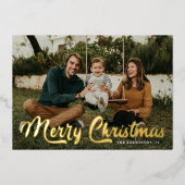 Carte De Vœux En Aluminium Bold Retro Script Joyeux Noël 2 Photo (Recto)