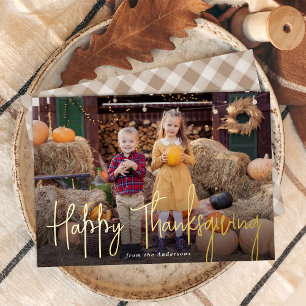 Carte De Vœux En Aluminium Bon thanksgiving de script de signature moderne