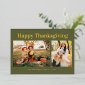 Carte De Vœux En Aluminium Bon thanksgiving de texte simple (Debout devant)