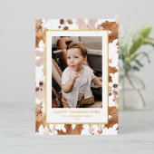 Carte De Vœux En Aluminium Bon thanksgiving Feuille d'automne (Debout devant)