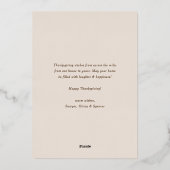 Carte De Vœux En Aluminium Bon thanksgiving Feuille d'automne (Verso)