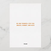 Carte De Vœux En Aluminium Bon thanksgiving Script superposition Photo Chic G (Verso)