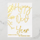 Carte De Vœux En Aluminium Bonne année 2024, ruban rouge (Recto)