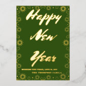 Carte De Vœux En Aluminium Bonne année 2024 Ruban vert rétro (Recto)