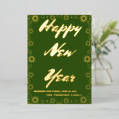 Carte De Vœux En Aluminium Bonne année 2024 Ruban vert rétro (Debout devant)