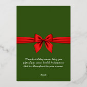 Carte De Vœux En Aluminium Bonne année 2024 Ruban vert rétro (Verso)