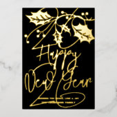 Carte De Vœux En Aluminium Bonne année 2026, ruban rouge (Recto)