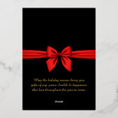 Carte De Vœux En Aluminium Bonne année 2026, ruban rouge (Verso)