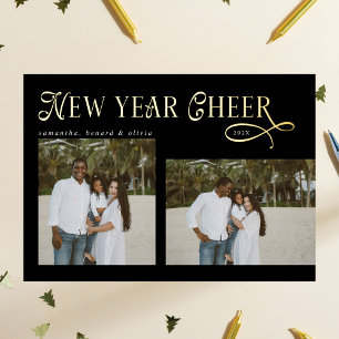 Carte De Vœux En Aluminium Bonne Année Cheer Modern Family  Collage de Photos