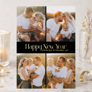Carte De Vœux En Aluminium Bonne Année Élégante 4 Photo