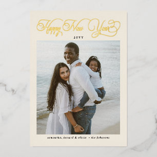 Carte De Vœux En Aluminium Bonne année famille ivoire 4 Collage de photos