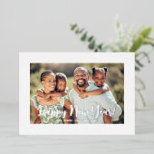 Carte De Vœux En Aluminium Bonne année Silver Pinstripe (Debout devant)