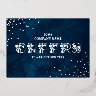 Carte De Vœux En Aluminium Bonne fête de Noël et Nouvel An Bleu Minuit