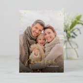 Carte De Vœux En Aluminium Bonne Hanoukka | Revêtement photo Gold Glitz (Debout devant)