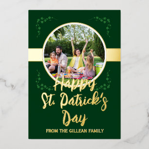Carte De Vœux En Aluminium Bonne photo de la famille Shamrock Jour de la Sain
