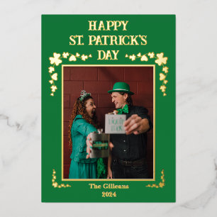 Carte De Vœux En Aluminium Bonne photo de la famille Shamrock Jour de la Sain