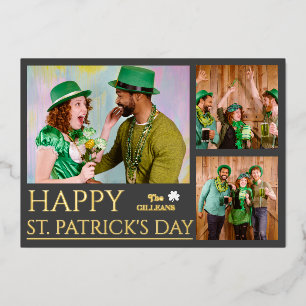 Carte De Vœux En Aluminium Bonne photo de la famille Shamrock Jour de la Sain