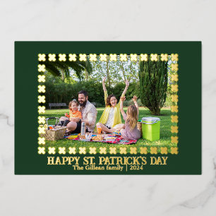 Carte De Vœux En Aluminium Bonne photo de la famille Shamrock Jour de la Sain