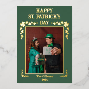 Carte De Vœux En Aluminium Bonne photo de la famille Shamrock Jour de la Sain