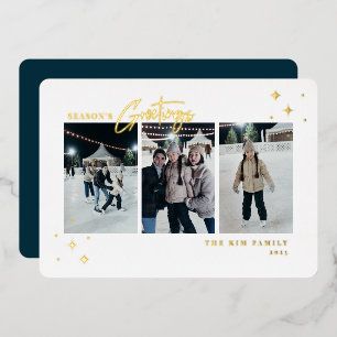 Carte De Vœux En Aluminium Bonnes Fêtes 3 Photo